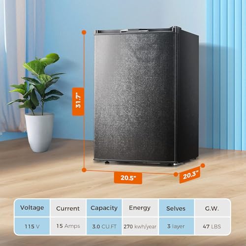 Kismile Upright Freezer, 3.0 Cu.ft Small Mini Freezer, Black - color: Deep Black, size: 3.0 Cu.ft