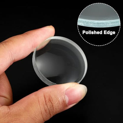 PATIKIL Convex Lens, 100-100mm Focal Length 40mm (1.57") Diameter Round Glass Magnifying Telescope Lens Trial Set Ground Edge for Lab Physics Class Optics, 4 Pcs - size: 100/-100mm FL, 40mm Dia.