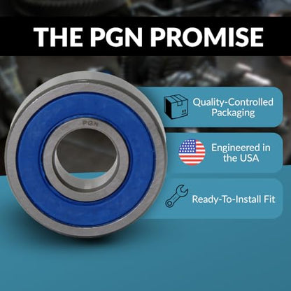 PGN R6-2RS (10 Pack) Ball Bearing 3/8" x7/8" x9/32 Chrome Steel Sealed
