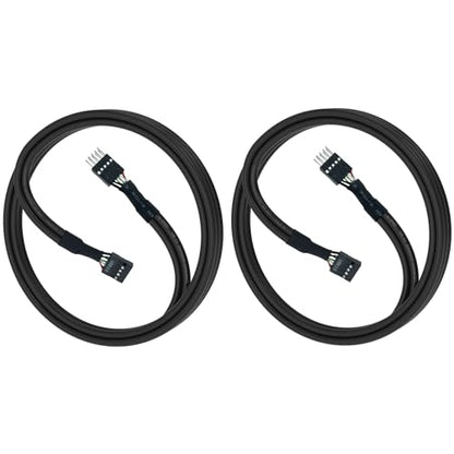 SDTC Tech 2 Pcs USB Header Extension Cable USB 2.0 9-Pin Male to Female - size: 20.3 inches