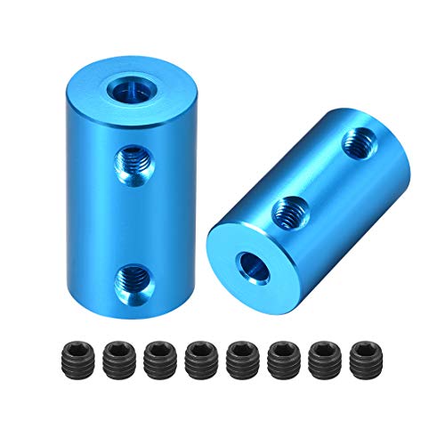uxcell 4mm to 4mm Bore Rigid Coupling Set Screw L25XD14 Aluminum Alloy,Shaft Coupler Connector for 3D Printers, Motor Accessories,Blue,2pcs - color: Blue, size: 4mm to 4mm