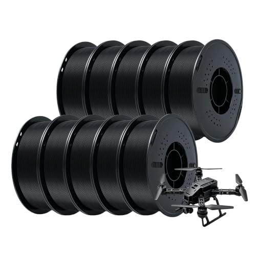 Kingroon 10kg Black PLA Plus Filament Bundle 1.75mm - color: 10*1kg Black, size: PLA Plus