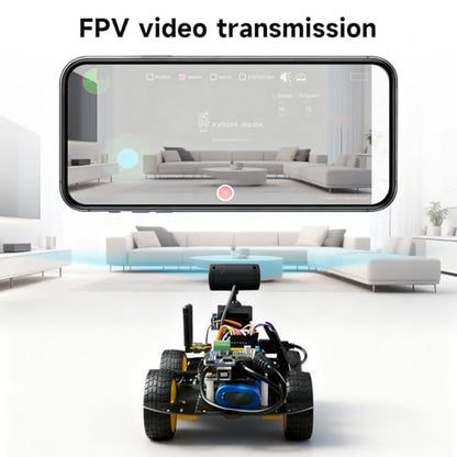 Smart Video Car Robot for Arduino, WiFi & Bluetooth RC Car with Camera, 6-Way IR & Ultrasonic Sensors, Programmable Arduino Robotics Kit for Adults STEM Education & AI Learning (UNO-6 Way IR Sensor)