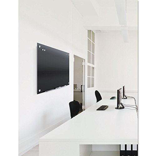 Quartet Magnetic Dry Erase Board, 36" x 24" Glass Whiteboard for Wall, Infinity, Black (G3624B) - size: 36"W x 24"H