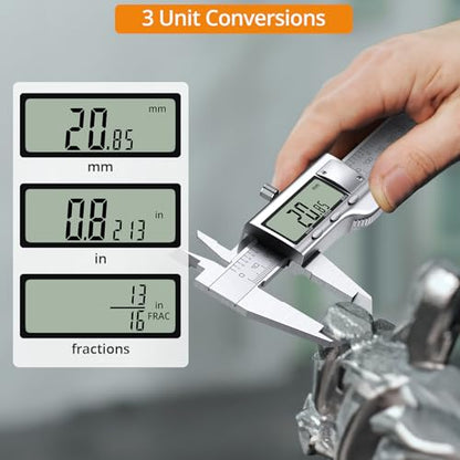Neoteck 8 inch/200 mm Digital Caliper Vernier Caliper Stainless Steel Ruler