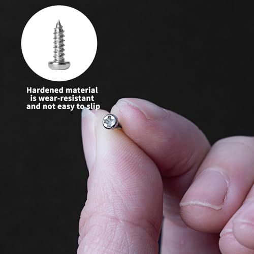 1200 Pcs Mini Screw Kit, Miniature Phillips Self Tapping Tiny Screws for Glasses Electronic Sunglasses Machine Watch Repair Screws Assortment (M1/M1.2/M1.4/M1.7) - size: 5.43*3.07*0.67