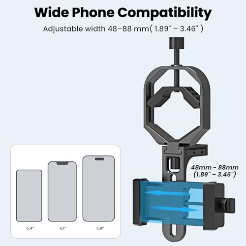 GOSKY Spotting Scope Phone Adapter for Binoculars Monoculars & Telescopes - size: 30–57 mm