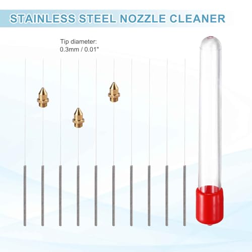 MECCANIXITY 10Pcs 3D Printer Nozzle Cleaning Kit Precision 0.3mm Stainless Steel Cleaner Needles for 3D Printer Clog Removal, Maintenance - size: 0.3mm