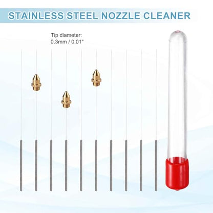 MECCANIXITY 10Pcs 3D Printer Nozzle Cleaning Kit Precision 0.3mm Stainless Steel Cleaner Needles for 3D Printer Clog Removal, Maintenance - size: 0.3mm