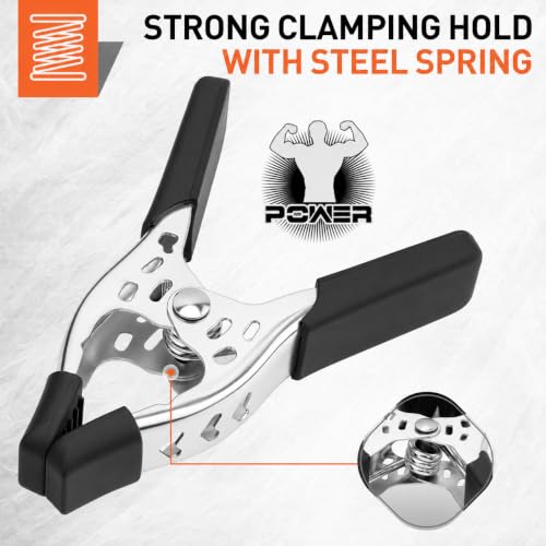 HORUSDY 6-Piece 6 inch Spring Clamp, Heavy Duty Spring Metal Spring Clamps, 2.5 - inch Jaw opening (6-Piece) - color: Black, size: 6 inch 6-Piece