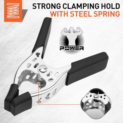 HORUSDY 6-Piece 6 inch Spring Clamp, Heavy Duty Spring Metal Spring Clamps, 2.5 - inch Jaw opening (6-Piece) - color: Black, size: 6 inch 6-Piece