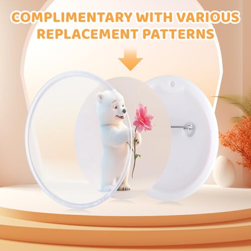 Button Maker Machine Multiple-Sizes - Pin Maker Machine Kit 1.37+2.16 inch - color: Pink - Badge Maker
