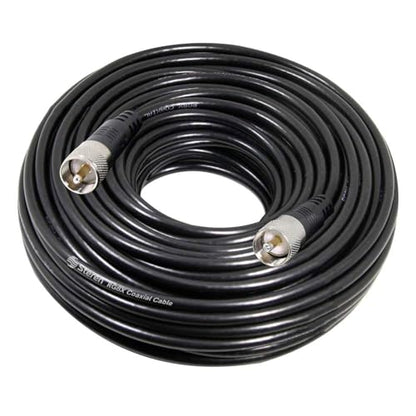 STEREN RG8X Coaxial Cable 75 ft, CB Coax Cable with PL259 UHF Connectors, Male to Male Low Loss 50 Ohm for HAM Radio, LMR400, Antenna Analyzer - size: 75 feet