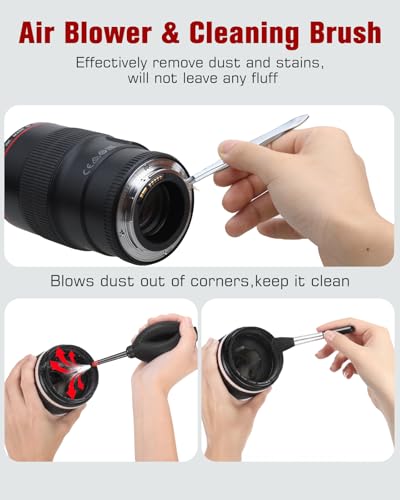 14-in-1 Camera Lens Cleaning Kit - Mirrorless & DSLR Sensor Cleaning Kit for Canon, Sony, Nikon Including Lens Blower, Detergent, Swabs, Cloth, Pen, Brush - size: 14 IN 1
