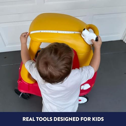 Handy Famm Fido the Dog 4-in-1 Kids Measuring Tape with Adjustable Level Eye, Angle Finder & Eraser Ears – Montessori STEM Educational Toy, Real Tape-Measure for Children Ages 3+ - style: Fido