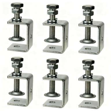 Rust Resistant Steel C-Clamps, Mini Tiger Clamps for Woodworking, Heavy Duty Metal U Clamps with Stable Wide Jaw Opening/I-Beam Design for Metal Working Woodworking Welding Building (1 3/16 In-6pcs) - size: 1 3/16 In-6pcs