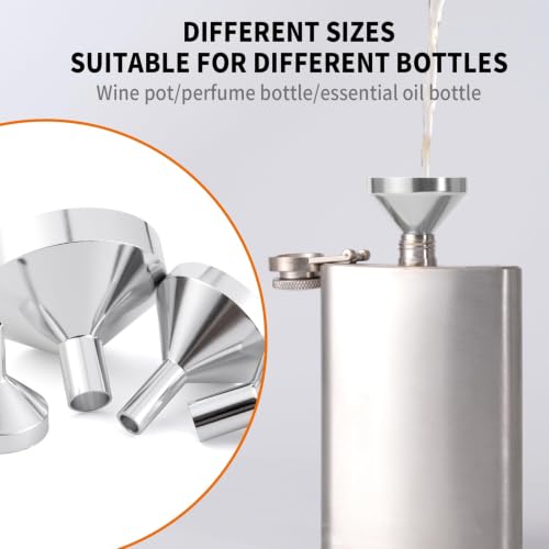 Small Metal Funnels Mini Funnel 8 Size Tiny Bottle Funnel, Miniature Atomizers, Flask, Perfume, Essential Oil, Powder, Micro Pet Capsule, Spice Jar