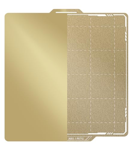 BIQU PyroGrip Smooth PEI+Textured PEI Build Plate for Bambu-Lab P1P P1S P2S X2D X1C X1E A1 257x257mm, Double Sided PEI Spring Steel Build Plate Flexible Sheet Print Bed Removable Surface Platform - color: PEI+PEI-Gold, size: P1/P2/X1/A1/X2D