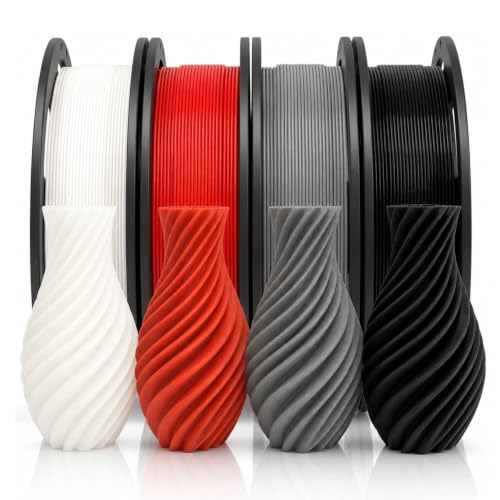 YOUSU PLA 4 * 250g 3D Printer Filament Bundle 1.75mm - color: 24-250g*4 Black/White/Grey/Red, size: Matte PLA