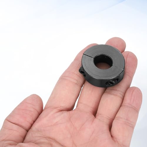 uxcell 4pcs Double Split Shaft Collars 15mm Bore, Two-Piece Clamping Collar 35mm OD 12mm Thickness Carbon Steel Lock Collar Clamp with Set Screws (Black Oxide) - size: 15mm x 35mm x 12mm