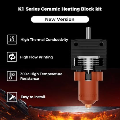Creality 2025 K1 SE/K1C/K1/K1 Max Hotend Kit, Official Upgrade Ceramic Heating Block Kit, Terminal with Buckle New Version, Unicorn Quick Swap Nozzle, High Flow Heat for Creality K1 Series 3D Printers - style: K1/K1 Max/K1C/K1 SE