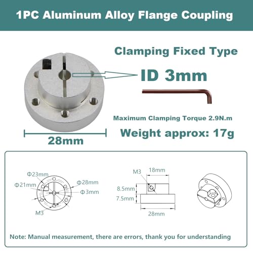 Aluminum Alloy Flange Coupling, 3 mm Inner Dia Clamping Fixed Type, Flange Shaft Coupler Connector for Connecting Motor and Wheel DIY Model RC Parts (1Piece - style: 3mm Clamping Flange