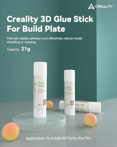 Creality 3D Printer Glue Sticks PVP Solid Glue Sticks for 3D Printing Hot Bed Build Plate, Enhanced Adhesion Reduces Warping for Filament, 3D Printer Adhesive for PLA/ABS/PETG/PC/PA/TPU, 1 Pack - style: Glue Stick