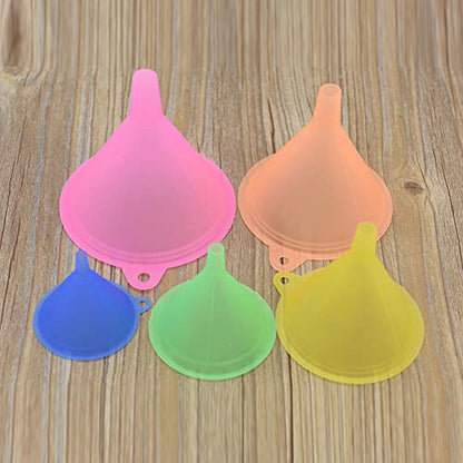 Plastic Funnel Set of 5, All Purpose Cooking Funnels Small to Large Funnel for Kitchen Use, Food Funnels for Filling Bottles, Canning and Water Liquid Oil or Powder Transfer