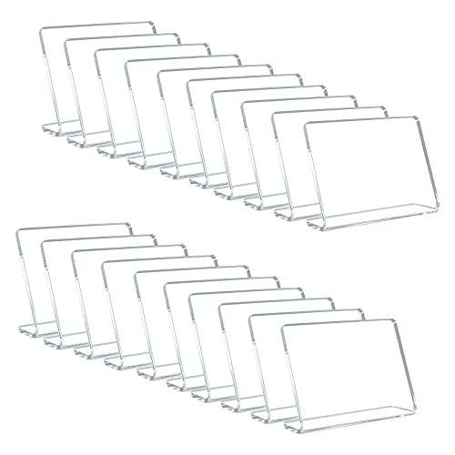 AITEE 20 Pack Acrylic Mini Chalkboard Signs Clear Tabletop Signs L-Shaped - style: L-Clear 20