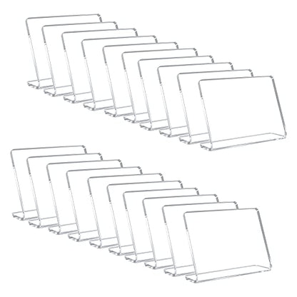 AITEE 20 Pack Acrylic Mini Chalkboard Signs Clear Tabletop Signs L-Shaped - style: L-Clear 20