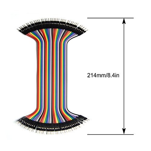 80 Piece Male to Male 4 and 8 Inch Solderless Ribbon Dupont-Compatible Jumper Wires for Breadboard Prototyping