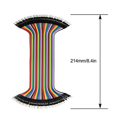 80 Piece Male to Male 4 and 8 Inch Solderless Ribbon Dupont-Compatible Jumper Wires for Breadboard Prototyping