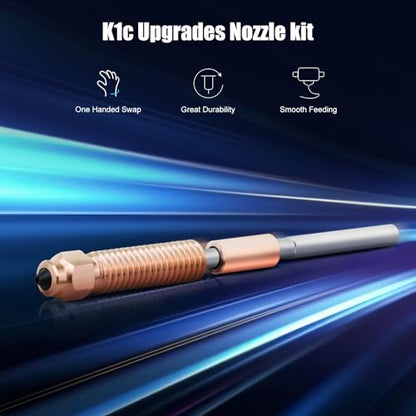 2 * 0.4+0.6+0.8mm K1Nozzle 4PCS K1c Nozzles Ender 3 V3 KE Quick Swap Hardened Steel Nozzles High-Speed Printing and High Flow Extruder Nozzles for k1c/ K1/K1 Max Ender 3 V3 3D Pritnter - size: K1CNozzles