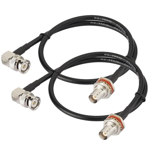 Superbat BNC Coax Cable 50cm 50 Ohm RG58 BNC Female to Male Cable 2-Pack