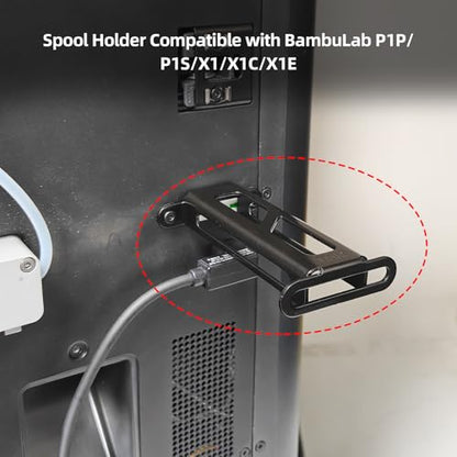 Spool Holder Replacement Compatible with BambuLab P1P/P1S/X1/X1C/X1E: Filament Rack Metal Bracket to Support Consumable Rolls 3D Printer Accessories