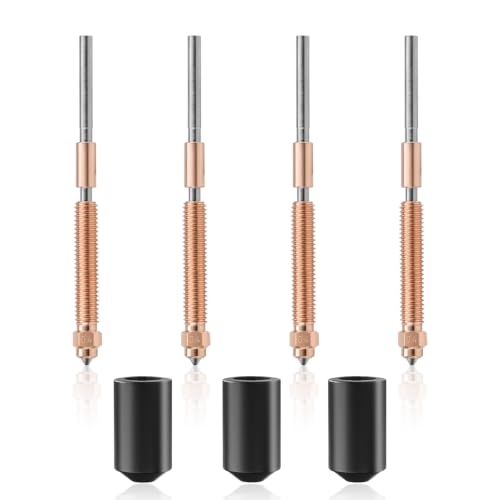 4PCS K2 Plus Replacement 0.4mm Nozzle Kitsfor Creality K2 Pro/K2 Plus/K2/Hi 3D Printer Quick-Swap Copper Alloy and Hardened Steel Nozzle with Silicone Socks & Wrench(0.4mm*4) - size: 0.4mm*4