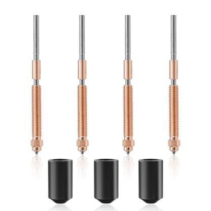 4PCS K2 Plus Replacement 0.4mm Nozzle Kitsfor Creality K2 Pro/K2 Plus/K2/Hi 3D Printer Quick-Swap Copper Alloy and Hardened Steel Nozzle with Silicone Socks & Wrench(0.4mm*4) - size: 0.4mm*4