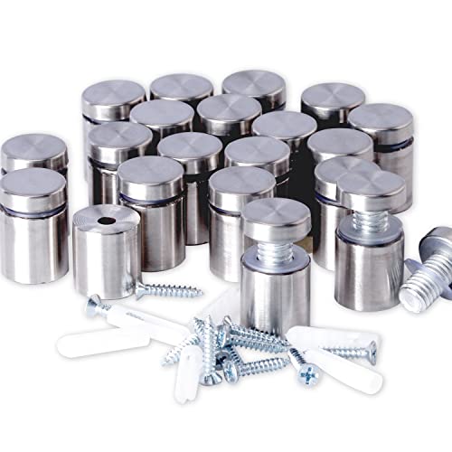Standoff Screws for Wall Mount, 20 Pcs 3/4 x 1 in Stainless Steel - size: 3/4 x 1 in