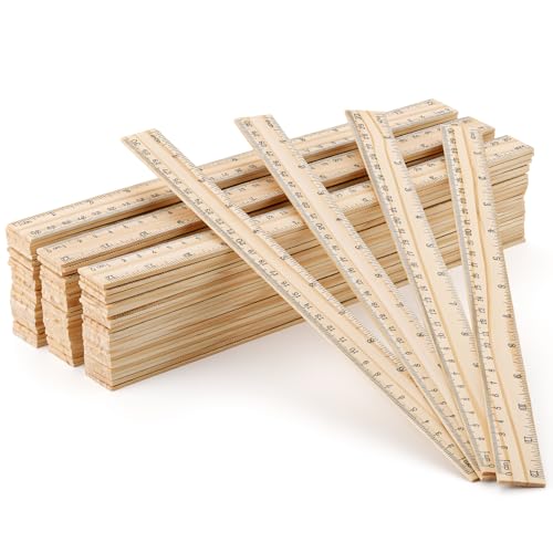 80 Pack Wooden Rulers, 12 Inch/30 cm, Double-Sided for Classroom