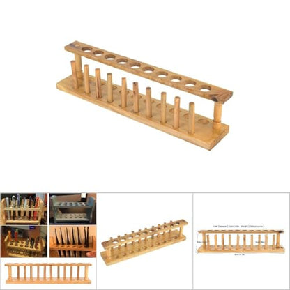 Wooden Test Tube Rack 6/8/10 Hole - Laboratory Tube Holder for Experiments, Durable Wood Stand with Alkali Resistance(10 Hole) - size: 10 Hole