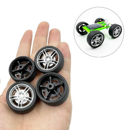 10PCS Toy Car Wheels 32mm Rubber Tire Wheels with Metal Shaft for RC Car Truck DIY Model Toy Wheel Replacement Accessories (2.5x32mm) - style: 2.5x32mm