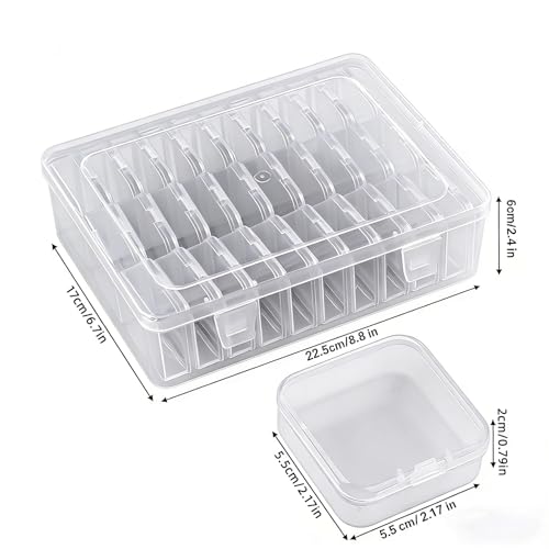 Clear Plastic Storage Organizer Box with 30 Small Containers for Jewelry, Beads, Diamonds, Bracelets, Screws, Seeds, Small Parts