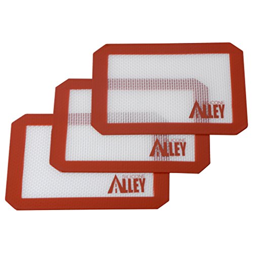 3 Non-stick Silicone Mat Pad, Small Rectangle 5 X 4 Inch, Red - color: Red
