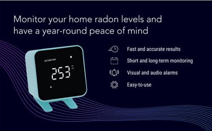 Ecosense Digital Radon Detector for Home, Plug-in, Display, EB100 - color: Blue