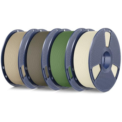 SUNLU 4KG Bundle PLA Matte 1.75mm, Matte Surface 3D Printer Filament - color: Bone White+olive Green+clay+oak, size: 4KG