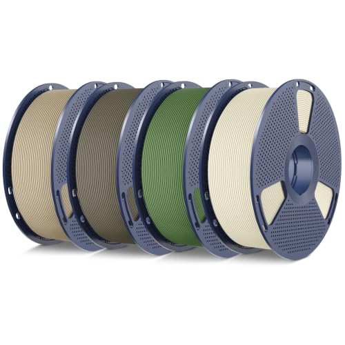 SUNLU 4KG Bundle PLA Matte 1.75mm, Matte Surface 3D Printer Filament - color: Bone White+olive Green+clay+oak, size: 4KG