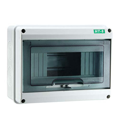Plastic Transparent Cover Power Distribution Protection Box IP65 ABS for Circuit Breaker Indoor on The Wall 8 Way (200mmx155mmx92mm) - size: 200mmx155mmx92mm