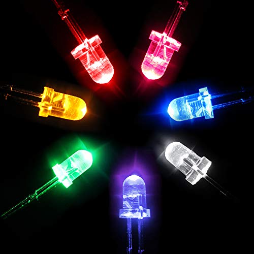 Novelty Place 100pcs 5mm Clear LED Diode Lights - Super Bright Transparent DC 3V 20mA Light Emitting Diode LED Bulbs - DIY Science Project Electronic Components Lighting Kit (Green Light) - color: Green