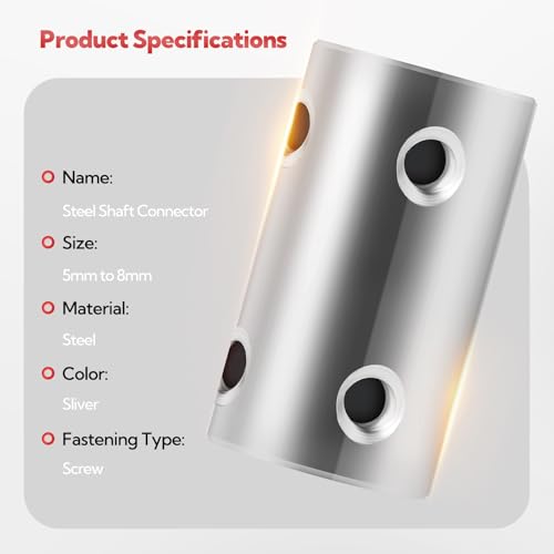 6pcs 5mm to 5mm Shaft Coupler, Rigid Set Screw Couplings, Motor Shaft Coupler - size: 5mm to 5mm