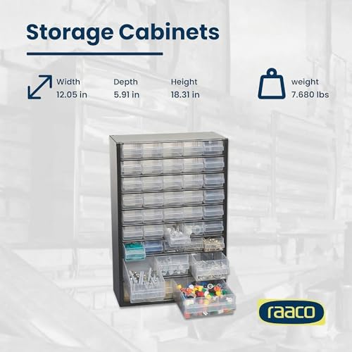 Raaco Steel Storage Cabinet, Tall 40-Drawer (C10-40) - size: Tall-40D